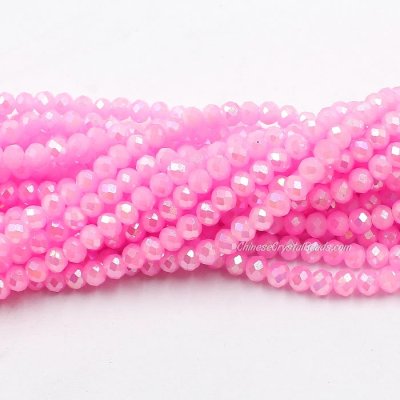 4x6mm Opaque Fuchsia light Chinese Crystal Rondelle Beads about 95 beads