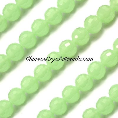 Round crystal beads, 10mm, green jade, 96 cutting surfaces, 20 pieces