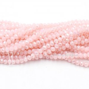 4x6mm Rosaline jade half light Chinese Crystal Rondelle Beads about 95 beads