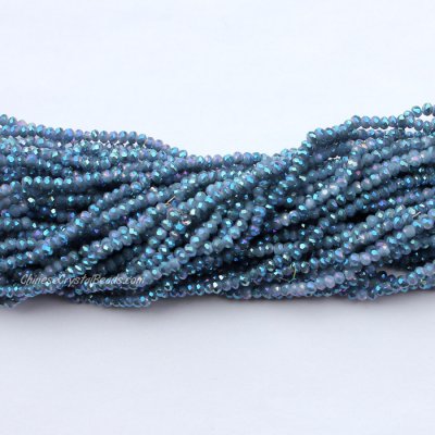 10 strands 2x3mm chinese crystal rondelle beads opaque gray green light about 1700pcs