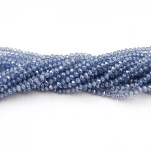 130 beads 3x4mm crystal rondelle beads med Sapphire light2