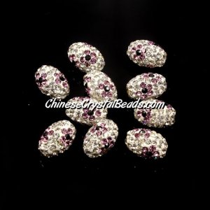Oval Pave Beads, 9x13mm, Clay, flower, #11, sold per 10pcs bag