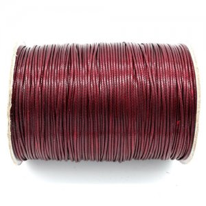1mm, 1.5mm, 2mm Round Waxed Polyester Cord Thread, Red wine