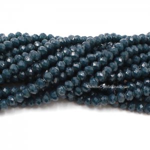 4x6mm Opaque Deep Teal Chinese Crystal Rondelle Beads about 95 beads
