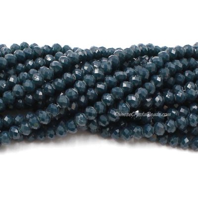 4x6mm Opaque Deep Teal Chinese Crystal Rondelle Beads about 95 beads