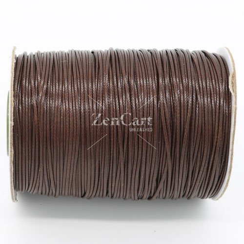 1mm, 1.5mm, 2mm Round Waxed Polyester Cord Thread, coffee