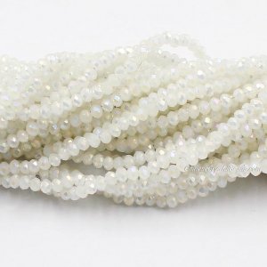 10 strands 2x3mm chinese crystal rondelle beads white jade AB 3 about 1700pcs