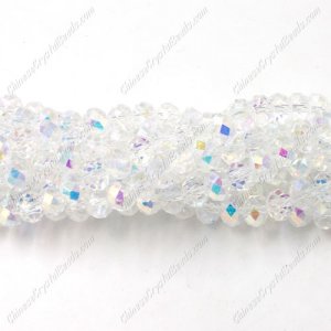 4x6mm Half Clear AB Chinese Crystal Rondelle Beads about 95 beads