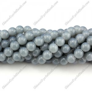 8mm round glass beads strand, gray, 100pcs per strand
