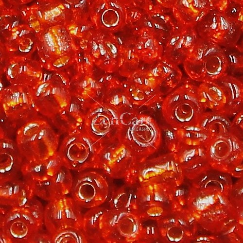 Glass Seed Beads, Round, silver-lined, about 2mm, #5, red, Sold By 30 gram per bag