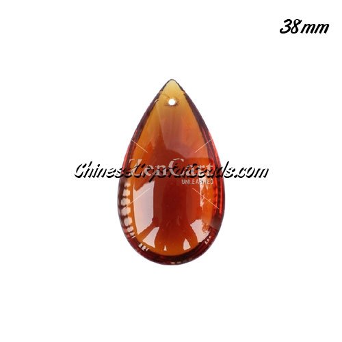 38x22mm Crystal beads Curtain drop Smooth surface pendant, coffee