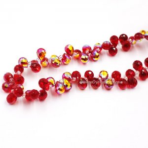 98 beads 8mm Strawberry Crystal Beads, siam new AB