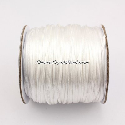 1.5mm Satin Rattail Cord thread, #01, white, 80Yard spool