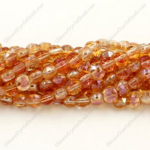 5x6mm Bread crystal beads long strand, orange light, about 100pcs per strand