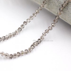 95Pcs 4x6mm angular crystal beads Silver Shade
