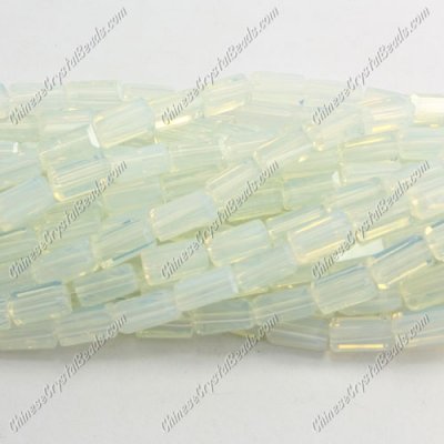 cuboid crystal beads, 4x4x8mm, Opal, 70pcs per strand