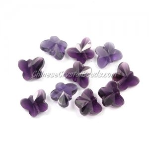 Crystal Butterfly Beads, Violet, 12x14mm, 10 beads