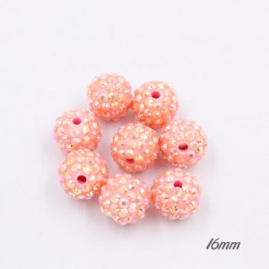 16mm Acrylic Disco Bead pink ab 1 beads