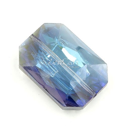 Chinese Crystal Multi-Faceted Rectangle Pendant, blue light, 24 x 33mm, 1pcs