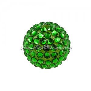 22mm Chinese Acrylic Crystal Disco Bead, fern green, 1 bead