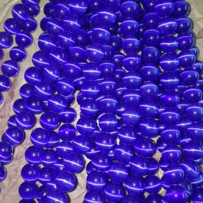 10mm AAA quality cat eye beads, sapphire, about 15 inch