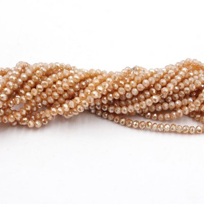 130 beads 3x4mm crystal rondelle beads Opaque Brown Light2