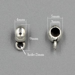 Bail Connectors, smooth, antiqued silver-finished inchpewterinch #zinc-based alloy, 4x9mm . Sold per pkg of 50pcs