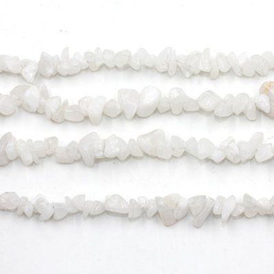 Gemstone Chips, white jade Gemstone, 5mm-10mm, Hole:Approx 0.8mm, Length:Approx 30 Inch