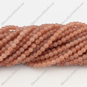 4mm round glass beads, Dark Salmon, about 200pcs per strand