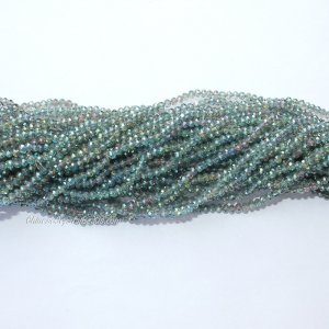 10 strands 2x3mm chinese crystal rondelle beads green light L5 about 1700pcs