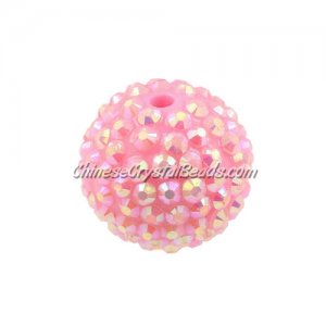 22mm Chinese Acrylic Crystal Disco Bead, pink AB, 1 bead