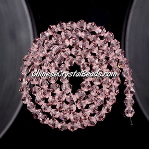 Chinese Crystal 4mm Bicone Bead Strand, pink,about 120 beads