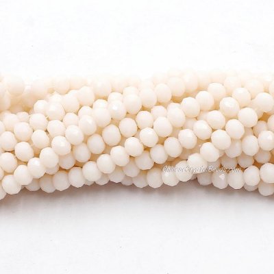 4x6mm Opaque lt.peach Chinese Crystal Rondelle Beads about 95 beads