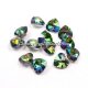 10mm crystal heart pendant, hole 1.5mm, rainbow, sold 10pcs per bag