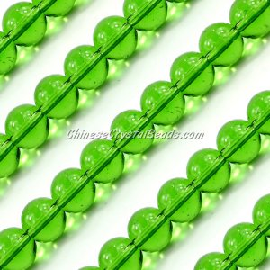 Chinese 10mm Round Glass Beads Fern Green, hole 1mm, about 33pcs per strand