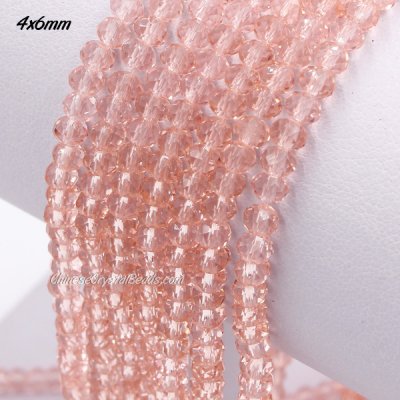 4x6mm rosaline Chinese Rondelle Crystal Beads about 95 beads