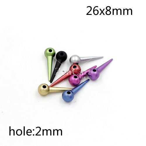 50Pcs 26x8mm Basketball Wives round ball Spikes Acrylic multicolour, hole: 2mm