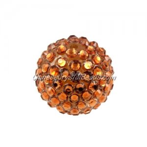 22mm Chinese Acrylic Crystal Disco Bead, Brown, 1 bead