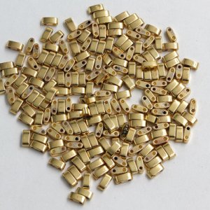 5x2.5mm chinese glass Half Tila kc gold approx 200 beads