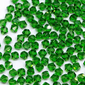 280 beads 6mm AAA bicone crystal beads dark green