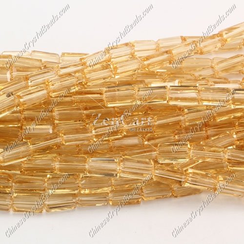 cuboid crystal beads, 4x4x8mm, g champange, 70pcs per strand
