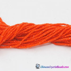 1.7x2.5mm rondelle crystal beads, opaque red orange 190Pcs