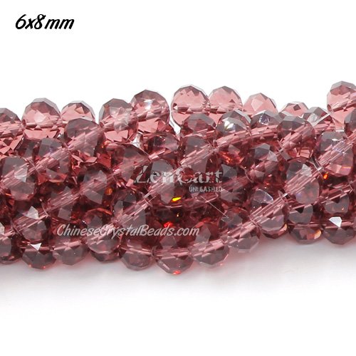 Chinese Crystal Rondelle Bead Strand, Amethyst, 6x8mm , about 72 beads