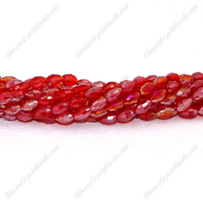 4x6mm 70pcs Crystal Faceted Barrel Crystal Beads, Siam AB