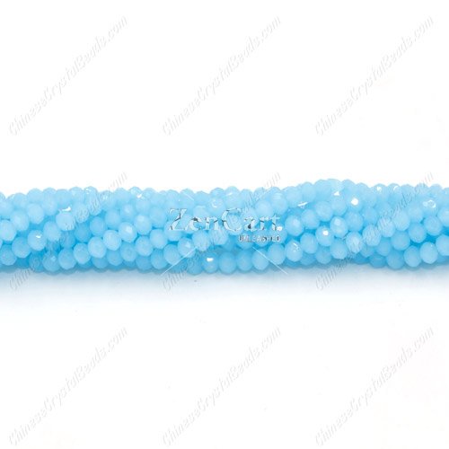 130Pcs 2x3mm Chinese Crystal Rondelle Beads, aque jade