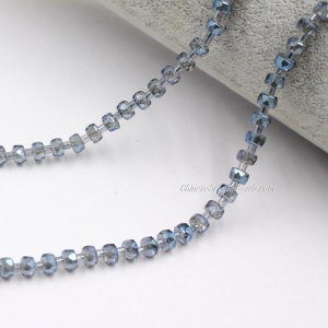 95Pcs 4x6mm angular crystal beads Magic Blue