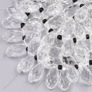 10x20mm, Briolette beads, Clear, 10 beads