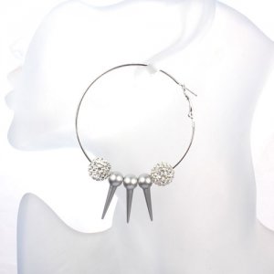 Basketball Wives Earrings 2.3' , silver, octopus, sold 1 pair