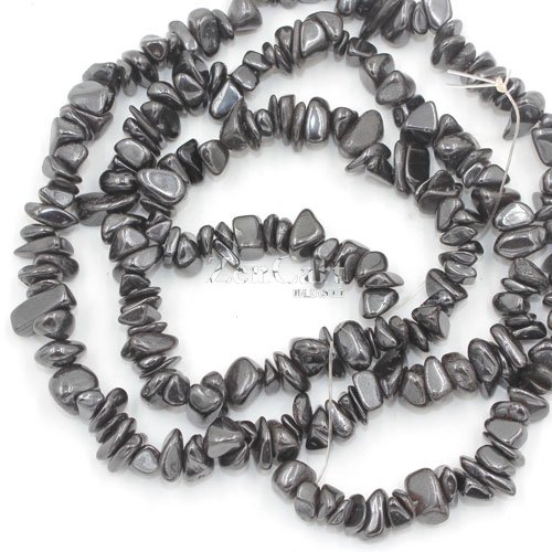 Hematite chip Gemstone Chips, 5mm to 10mm, Hole:1mm, Length:Approx 35 Inch
