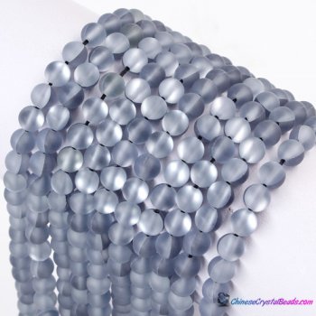 Matte gray silver Mystic Aura Quartz Beads 6/8/10/12mm Rainbow Holographic Bead Synthetic Moonstone 15inch